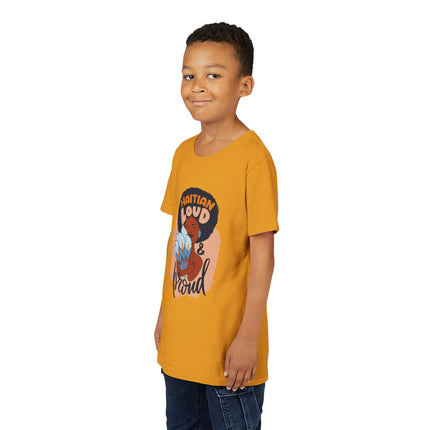 Haitian Loud & Proud Youth T-Shirt Cultural Pride Kids Tee Empowering Heritage Wear, Unique Gift for Kids, Casual Wear