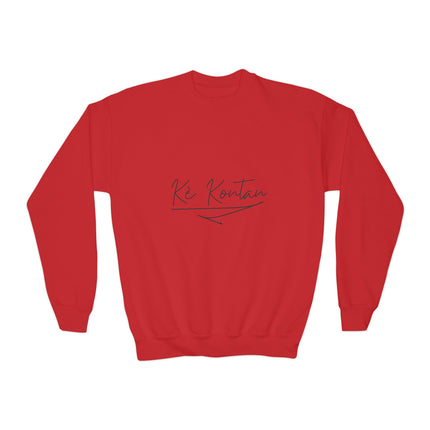 Ki Kontan Youth Crewneck Sweatshirt Cozy Haitian Pride Pullover Kids Casual Wear Unisex Comfortable Crewneck