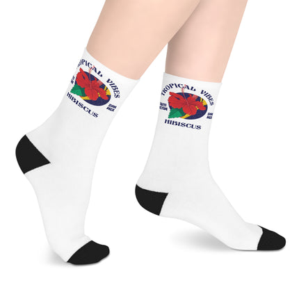 Tropical Vibes Hibiscus Limited Caribbean Edition Mid Length Socks Heritage Summer Drop