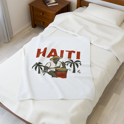 Haiti Agricultural Roots Plush Blanket Tropical Heritage Design Honoring the Land & People - CreoleSizzle