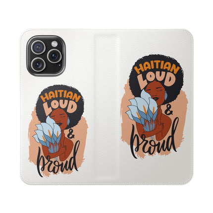 Haitian Loud and Proud Limited Heritage Edition Tee Flip Cases Stylish Phone Wallet Cultural Power Statement