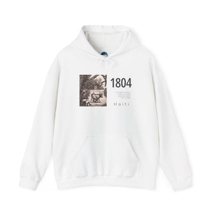 1804 Independence Heritage Hoodie Haiti History & Freedom Tribute Vintage Sketch Unisex Casual Hoodie