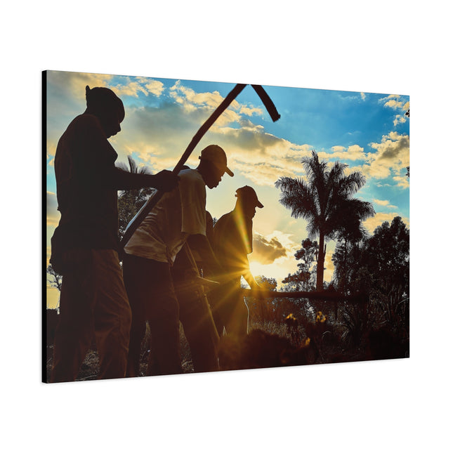 Canvas Print, Konbit Haitian Tradition Artwork, Nostalgic Home Decor, Farmers Working Together, Harvest Inspiration, Rich Land of Haiti, - CreoleSizzle