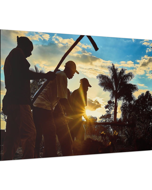Canvas Print, Konbit Haitian Tradition Artwork, Nostalgic Home Decor, Farmers Working Together, Harvest Inspiration, Rich Land of Haiti, - CreoleSizzle