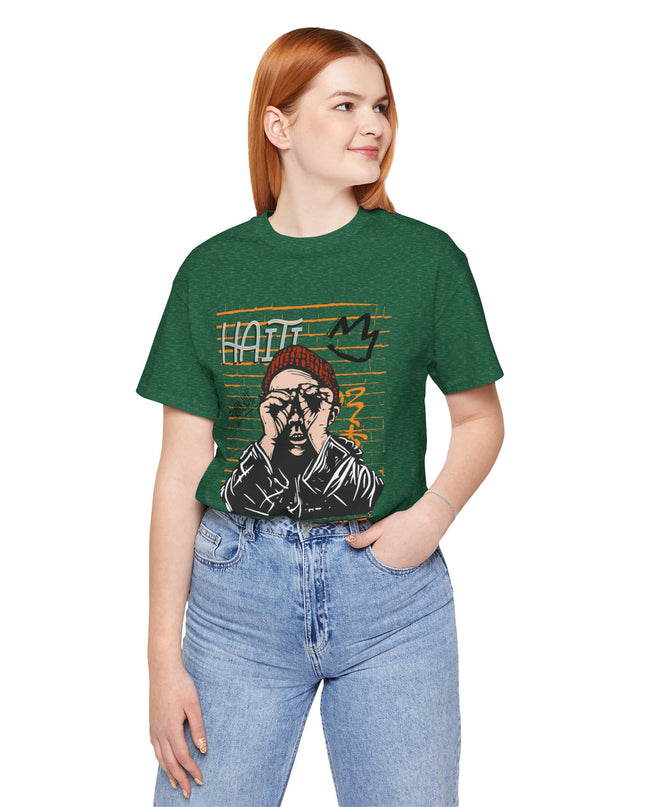 Haitian Artist Graphic T-Shirt Celebrate Haitian Creativity and Urban Culture Unisex Jersey Short Sleeve Tee - CreoleSizzle