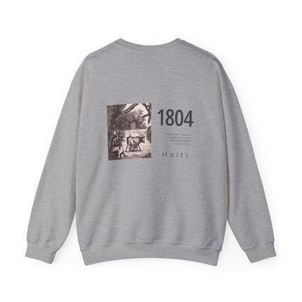 1804 Memory Capsule Haitian Independence Crewneck Heritage Reflection Series Unisex Premium Sweatshirt Haitian Street Vibes Graphic on Back