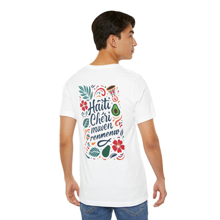 Haiti Chéri Mwen Renmenw Tee Tropical Heritage Edition Unisex Cultural Pride T-Shirt Haitian Street Vibes Graphic on Back