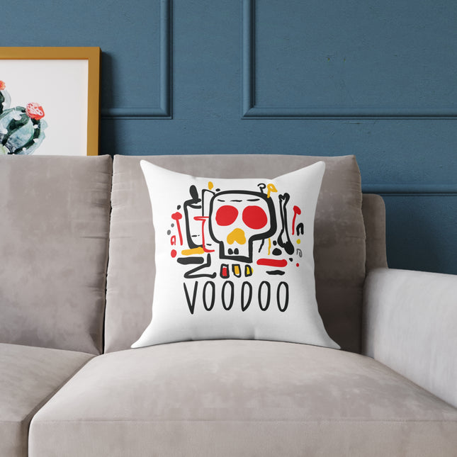 Haitian Vodou Spirit Art Pillow Afro-Caribbean Skull Graphic Bold Limited Ritual Collection - CreoleSizzle