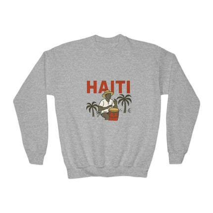 The Haitian Harvest Tropical Youth Sweatshirt Afro-Haitian Cultural Series Kids’ Premium Crewneck