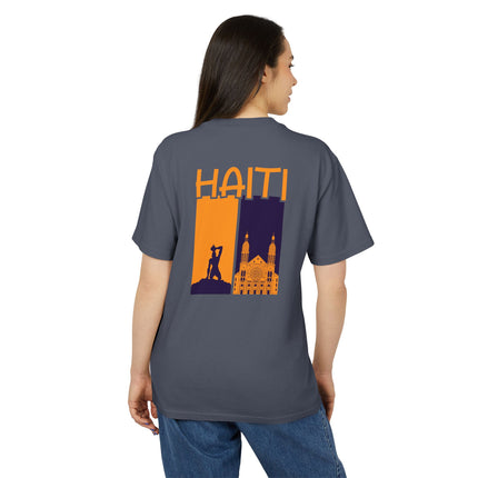 The Dual Soul of Haiti Negre Marron & Cathedral Graphic Tee Heritage Pride Collection Unisex Heavy Faded T-Shirt Haitian Street Vibes Graphic on Back