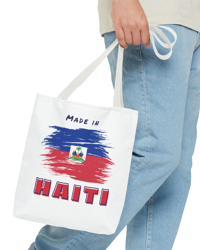 Made in Haiti Tote Bag – Haitian Flag Design Shopping Bag – Durable, Stylish Cultural Accessory - CreoleSizzle