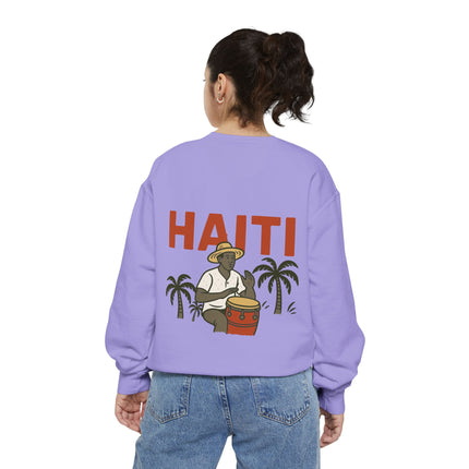 Roots of Haiti Cultural Heritage Sweatshirt Unisex Garment-Dyed Crewneck  Haitian Pride Apparel