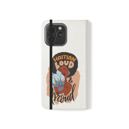 Haitian Loud and Proud Limited Heritage Edition Tee Flip Cases Stylish Phone Wallet Cultural Power Statement