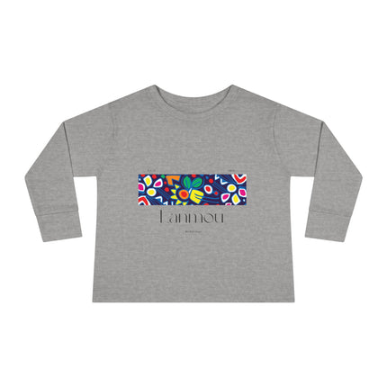 Lanmou Floral Toddler Tee Haitian Inspired Love Design Kids Long Sleeve Shirt Spring & Everyday Wear