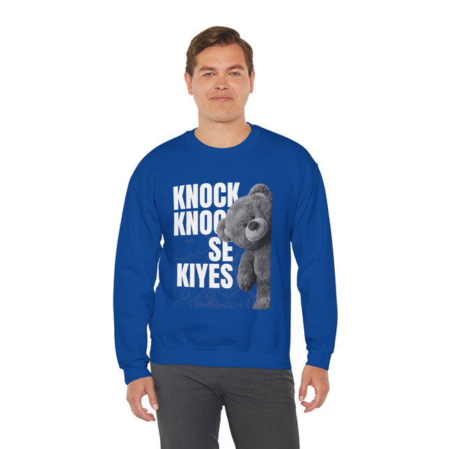Knock Knock Se Kiyes Sweatshirt Haitian Creole Humor Cozy & Bold Design Bold Haitian Pride Shirt for Cultural Heritage - CreoleSizzle