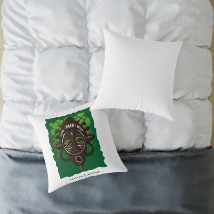 Haitian Paradise Ancestral Mask Pillow Limited Spirit Edition Afro-Caribbean Decor - CreoleSizzle