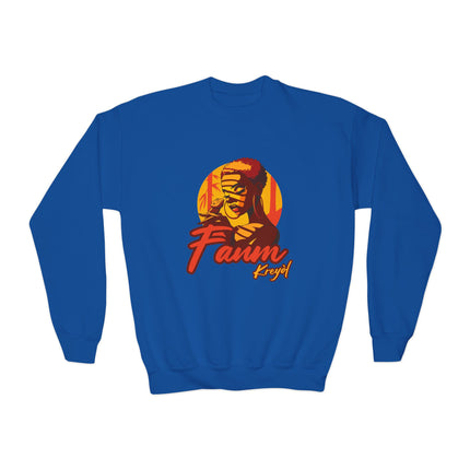 Retro Gamer Youth Crewneck Sweatshirt “Fanm Kreyòl” Graphic Fun Kids Gaming Apparel Cozy Lounge Pullover