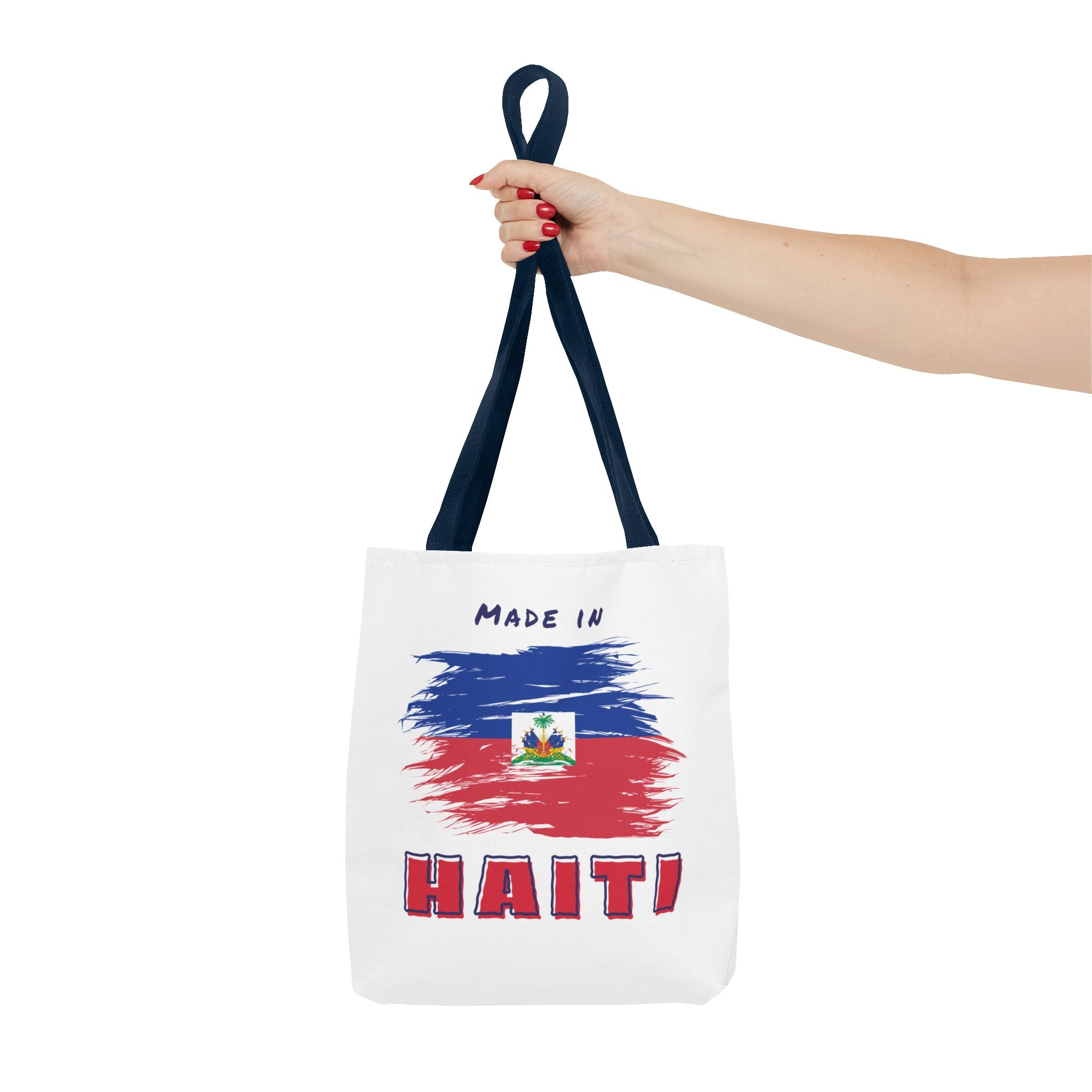 Made in Haiti Tote Bag – Haitian Flag Design Shopping Bag – Durable, Stylish Cultural Accessory