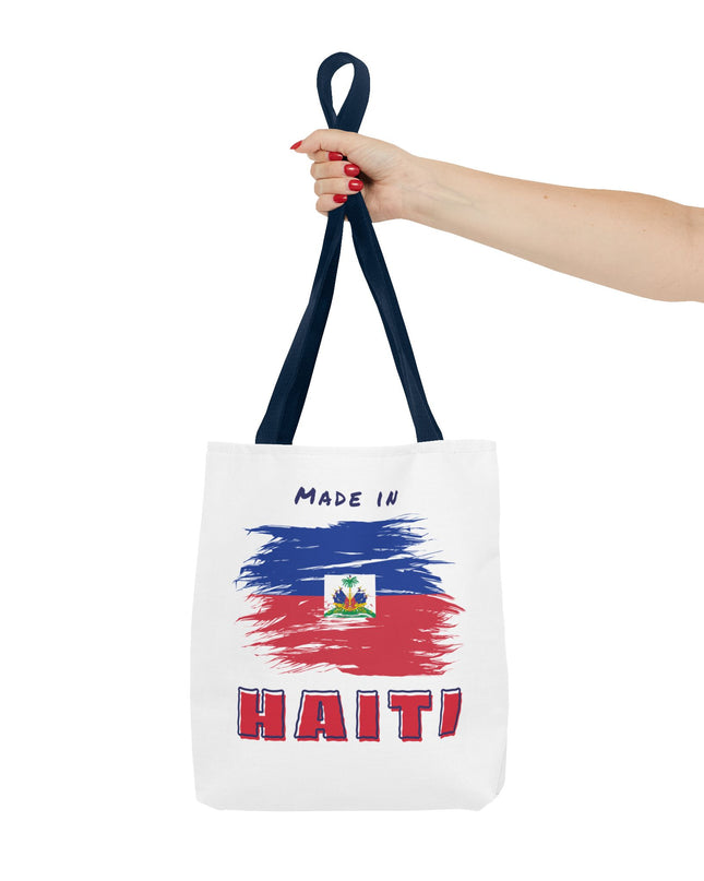 Made in Haiti Tote Bag – Haitian Flag Design Shopping Bag – Durable, Stylish Cultural Accessory - CreoleSizzle