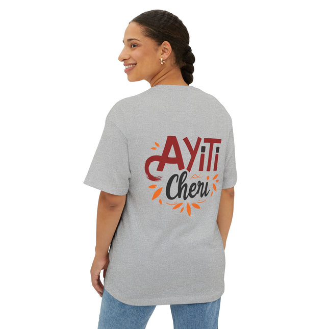 Ayiti Chéri Oversized Heritage Tee Haitian Pride Collection Unisex Boxy Fit, Summer Fashion, Comfortable Top