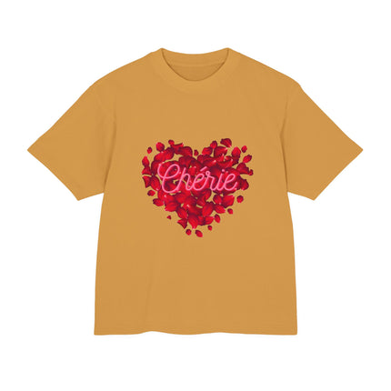 Chérie Heart T-Shirt Romantic Red Rose Design Celebrate Love in Style Durable and Stylish Unisex Urban Heavy Tee - CreoleSizzle