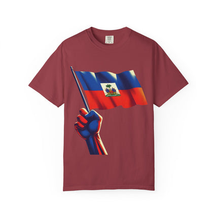 The Unbreakable Standard Haitian Flag Raised High T-Shirt Heritage Pride Collection Unisex Garment-Dyed T-Shirt,