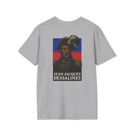 The Commander’s Call Jean-Jacques Dessalines Legacy T-Shirt Haitian Freedom Series Unisex Softstyle Tee Haitian Street Vibes Graphic on Back