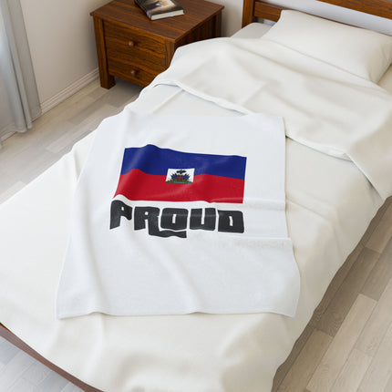 Haitian Flag Proud Premium Plush Blanket Bold Heritage Streetwear Inspired Design - CreoleSizzle