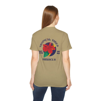 Tropical Vibes Tee Hibiscus Spirit Edition Caribbean-Inspired Graphic T-Shirt Unisex Summer Wear