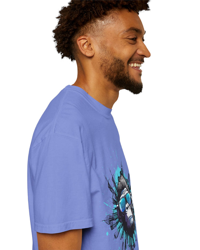 Poze Graphic T-Shirt Relaxed Fit Comfort Colors Tee Cool Haitian Monkey Design Shirt Unisex Garment-Dyed T-shirt - CreoleSizzle