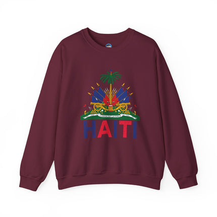 Ayiti Pride Crewneck Sweatshirt Haitian Flag & Kreyòl Design Cozy Unisex Heritage Pullover Sweatshirt