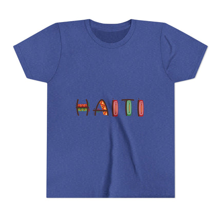 Haitian Pride Youth T-Shirt Kids Short Sleeve Graphic Tee Cultural Roots & Heritage Apparel Summer Vacation Shirt