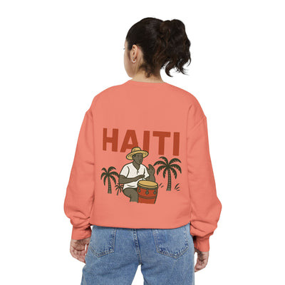 Roots of Haiti Cultural Heritage Sweatshirt Unisex Garment-Dyed Crewneck  Haitian Pride Apparel