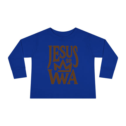 Jezi se Wa Toddler Long Sleeve Tee Faith & Cultural Pride Inspirational Haitian Kids Shirt Unisex Soft Cotton