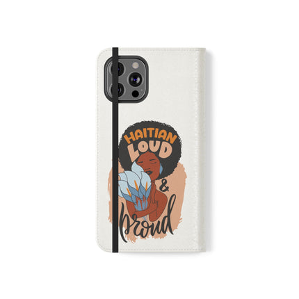 Haitian Loud and Proud Limited Heritage Edition Tee Flip Cases Stylish Phone Wallet Cultural Power Statement