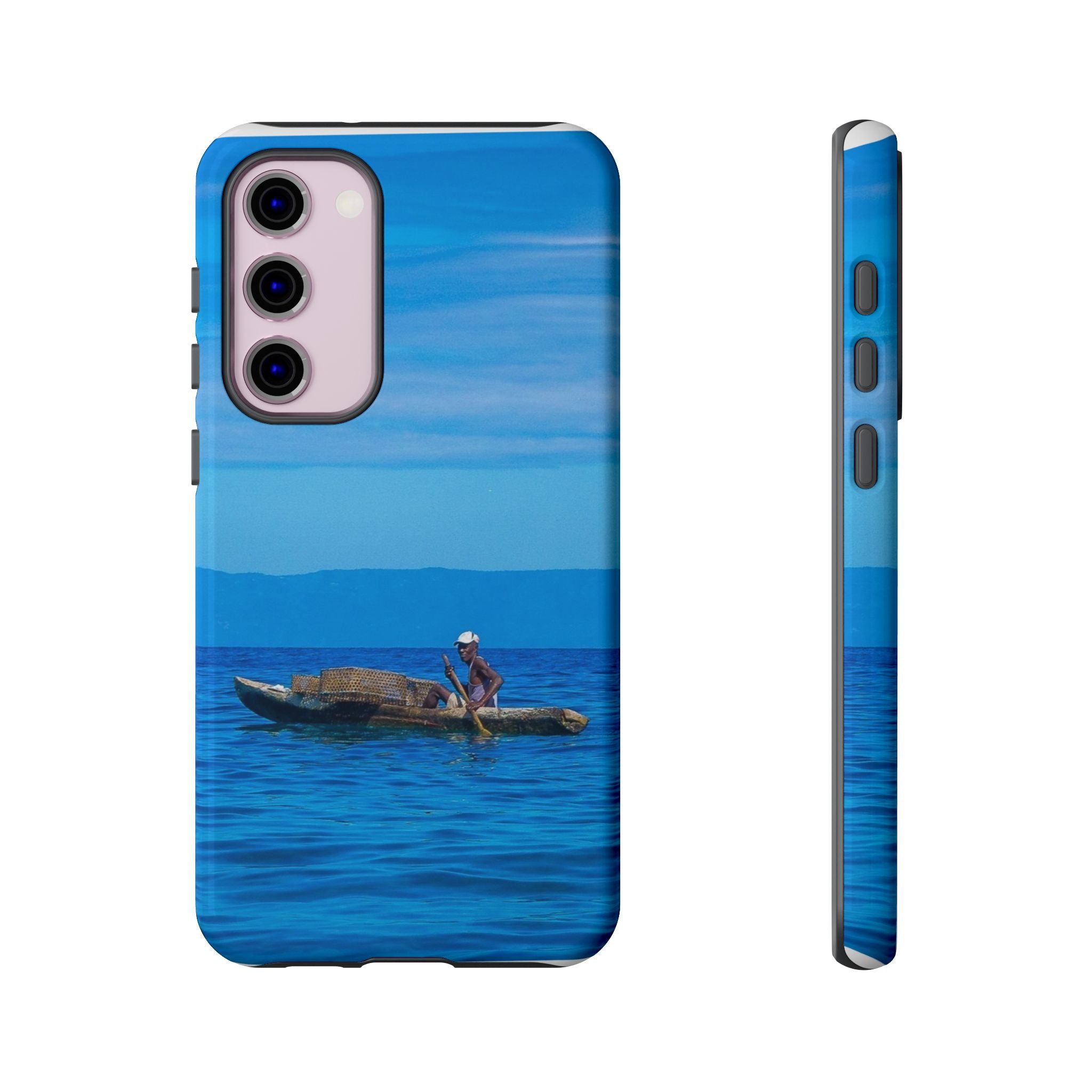 Haitian Fisherman Phone Case – Coastal Art Design – Durable, Stylish Caribbean Inspired Case