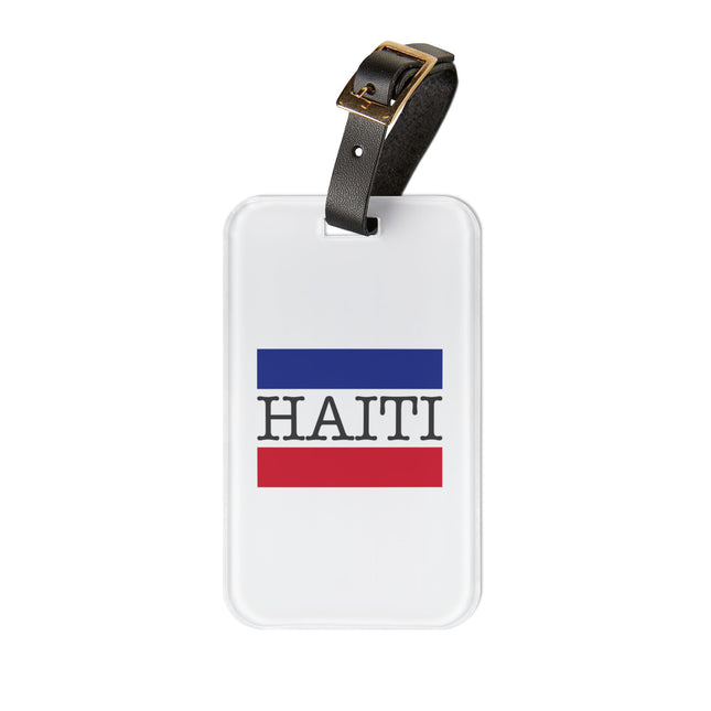 Haitian Heritage Vertical Flag Premium Minimalist Luggage Tag Limited Artist Edition Heritage Travel Accessory