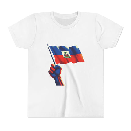 Haitian Flag Youth T-Shirt Patriotic Kids Graphic Tee Cultural Heritage Apparel Haiti Pride Celebration Shirt