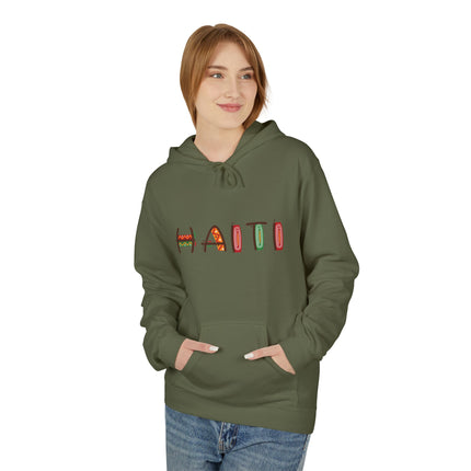 Haiti Pride Graphic Hoodie Unisex Fleece Comfortwear for Cultural Expression & Everyday Style