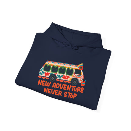 Tap-Tap Spirit New Adventure Never Stop Hoodie Haitian Travel Culture Series Unisex Adventure Sweatshirt