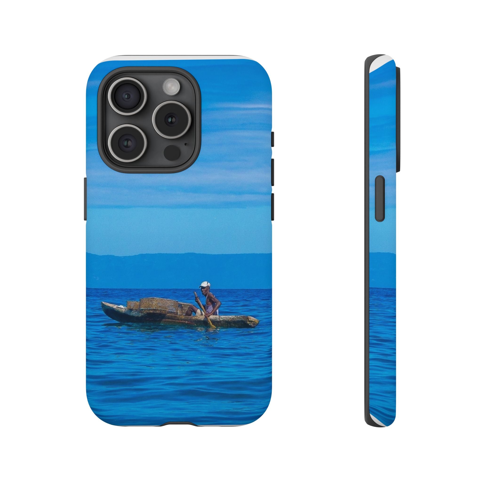 Haitian Fisherman Phone Case – Coastal Art Design – Durable, Stylish Caribbean Inspired Case