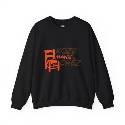 Kozi Madchèz “Grab a Chair” Creole Sweatshirt Playful Haitian Saying Unisex Cozy Crewneck