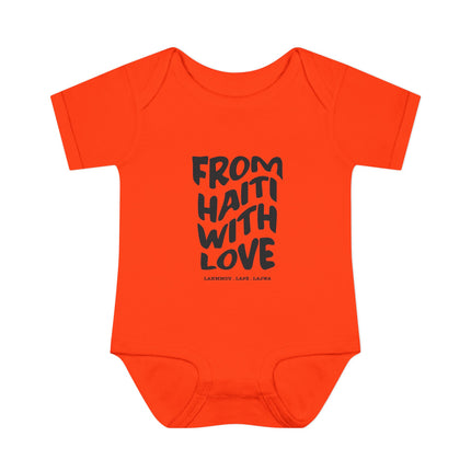From Haiti With Love Infant Bodysuit Heritage Baby Apparel Premium Newborn Outfit Newborn Baby Clothing