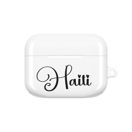 Haiti Calligraphy Minimalist Luxury Script AirPods Case Elegant Heritage Edition