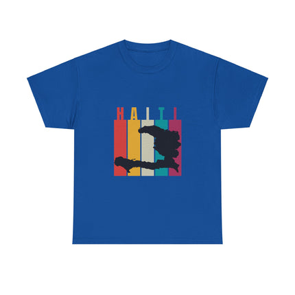Retro Haiti Map T-Shirt Celebrate Haitian Culture Vibrant Vintage Design Unisex Heavy Cotton Tee - CreoleSizzle