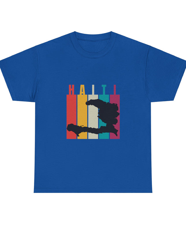 Retro Haiti Map T-Shirt Celebrate Haitian Culture Vibrant Vintage Design Unisex Heavy Cotton Tee - CreoleSizzle