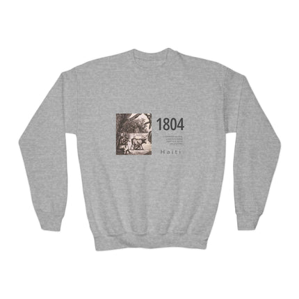 The Revolutionary Spirit Vintage 1804 Youth Sweatshirt Haitian Heritage Series Youth Premium Crewneck