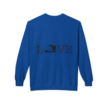 Island Love Haitian Pride Graphic Sweatshirt Unisex Midweight Fleece Afro-Caribbean Lifestyle Crewneck
