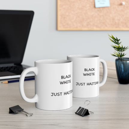 Just Haitian Minimalist Premium Ceramic Coffee Mug Bold Cultural Identity Drinkware