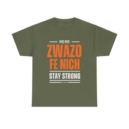 Piti Piti Zwazo Fe Nich T-Shirt – Haitian Proverb Tee, Stay Strong Motivational Shirt, Unisex Cotton Comfort Fit - CreoleSizzle